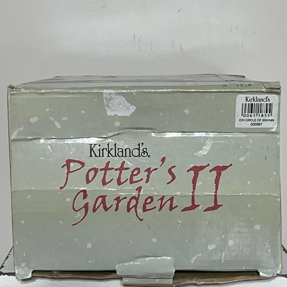 Kirklands Potters Garden II Snowmen Pottery Candle Holder Round 4.5” T x 6” Diam - Picture 2 of 11